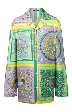 Женская шелковая рубашка VERSACE сиреневого цвета по цене 117500 руб., арт. AUD05056/1F00508 | Фото 1 Женская шелковая рубашка VERSACE сиреневого цвета, арт. AUD05056/1F00508 | Фото 1