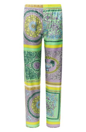 Женские шелковые брюки VERSACE разноцветного цвета по цене 93750 руб., арт. AUD05057/1F00508 | Фото 1 Женские шелковые брюки VERSACE разноцветного цвета, арт. AUD05057/1F00508 | Фото 1