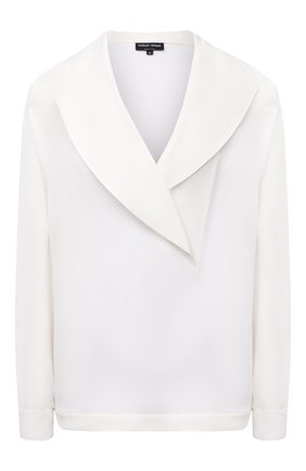 Женская шелковая блузка GIORGIO ARMANI белого цвета по цене 159500 руб., арт. 1SHCCZ09/TZ611 | Фото 1 Женская шелковая блузка GIORGIO ARMANI белого цвета, арт. 1SHCCZ09/TZ611 | Фото 1