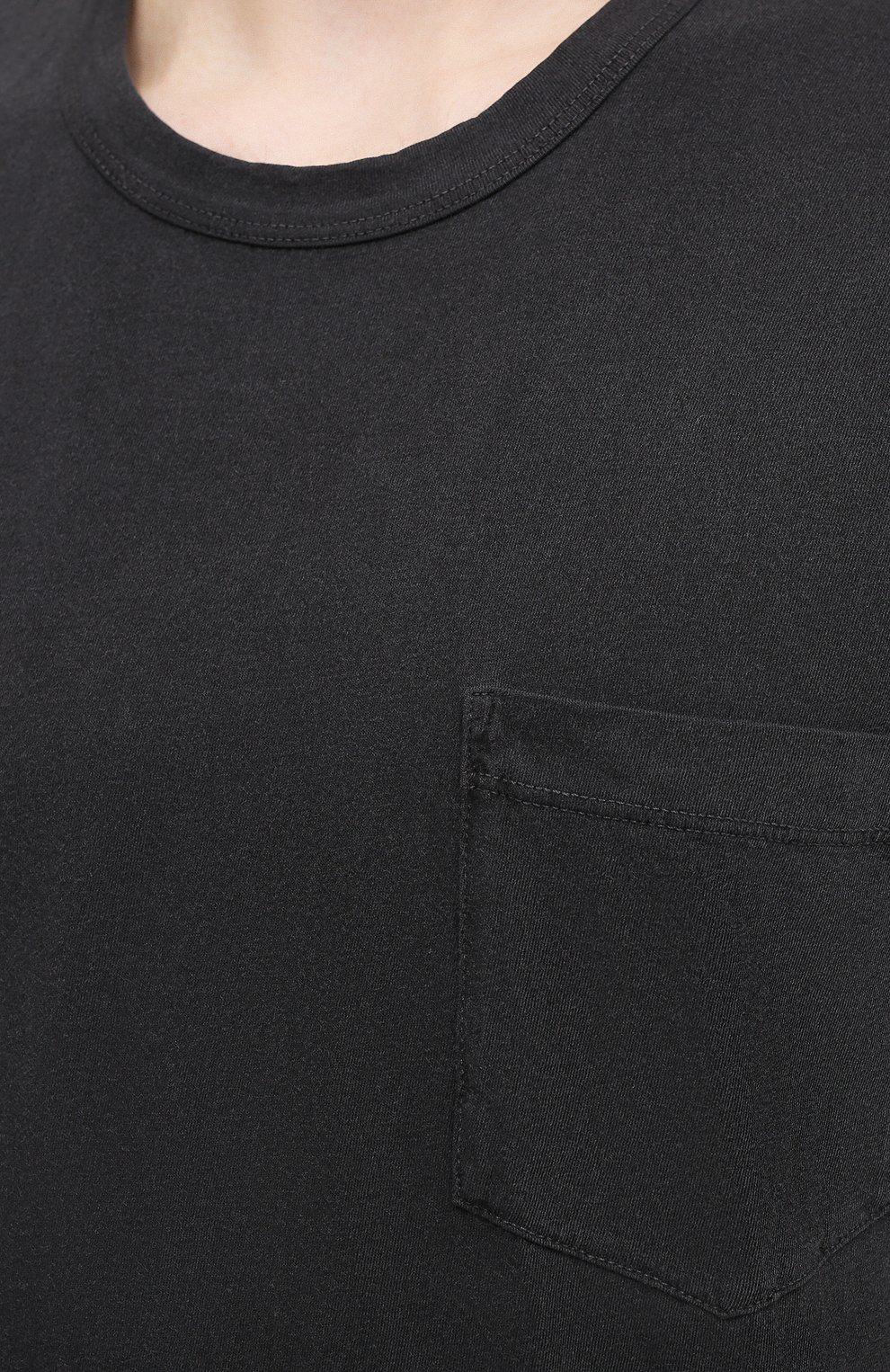 Мужская хлопковая футболка JAMES PERSE серого цвета, арт. MLJ3282 | Фото 5 (Принт: Без принта; Рукава: Короткие; Длина (для топов): Стандартные; Материал внешний: Хлопок; Стили: Минимализм)