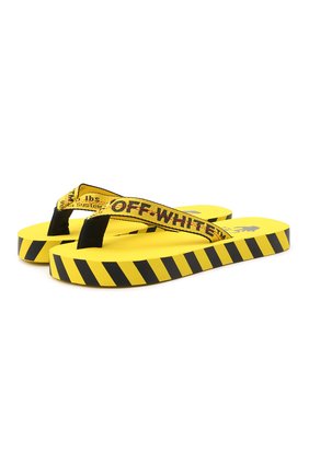 Мужские шлепанцы OFF-WHITE желтого цвета по цене 9790 руб., арт. 0MIC002R21MAT0021810 | Фото 1 Мужские шлепанцы OFF-WHITE желтого цвета, арт. 0MIC002R21MAT0021810 | Фото 1 (Материал внешний: Текстиль)