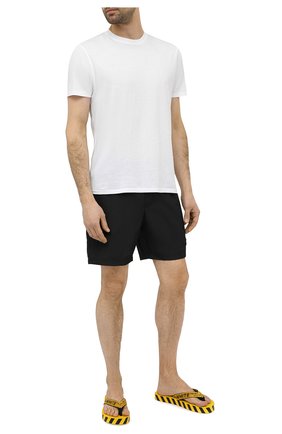 Мужские шлепанцы OFF-WHITE желтого цвета по цене 9790 руб., арт. 0MIC002R21MAT0021810 | Фото 2 Мужские шлепанцы OFF-WHITE желтого цвета, арт. 0MIC002R21MAT0021810 | Фото 2 (Материал внешний: Текстиль)