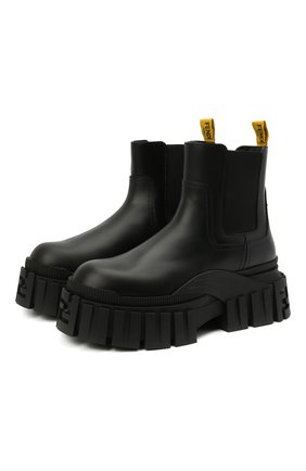 Мужские кожаные челси FENDI черного цвета, арт. 7U1394 AD7Q | Фото 1 (Длина стельки: 28,8, 26,4; Каблук высота: Высокий; Материал внешний: Кожа; Материал внутренний: Натуральная кожа; Материал утеплителя: Без утеплителя; Подошва: Массивная; Мужское Кросс-КТ: Сапоги-обувь, Челси-обувь)