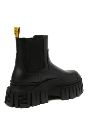 Мужские кожаные челси FENDI черного цвета, арт. 7U1394 AD7Q | Фото 4 (Длина стельки: 28,8, 26,4; Каблук высота: Высокий; Материал внешний: Кожа; Материал внутренний: Натуральная кожа; Материал утеплителя: Без утеплителя; Подошва: Массивная; Мужское Кросс-КТ: Сапоги-обувь, Челси-обувь)
