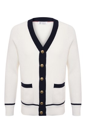 Мужской хлопковый кардиган BRUNELLO CUCINELLI белого цвета по цене 86000 руб., арт. M28702906 | Фото 1 Мужской хлопковый кардиган BRUNELLO CUCINELLI белого цвета, арт. M28702906 | Фото 1