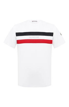 Мужская хлопковая футболка MONCLER белого цвета по цене 23200 руб., арт. G1-091-8C7B5-10-8390T | Фото 1 Мужская хлопковая футболка MONCLER белого цвета, арт. G1-091-8C7B5-10-8390T | Фото 1