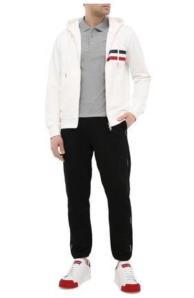 Мужское хлопковое поло MONCLER серого цвета по цене 21500 руб., арт. G1-091-8A729-00-84556 | Фото 2 Мужское хлопковое поло MONCLER серого цвета, арт. G1-091-8A729-00-84556 | Фото 2