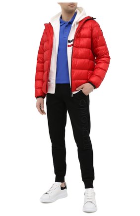 Мужское хлопковое поло MONCLER синего цвета по цене 21500 руб., арт. G1-091-8A729-00-84556 | Фото 2 Мужское хлопковое поло MONCLER синего цвета, арт. G1-091-8A729-00-84556 | Фото 2