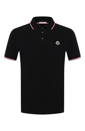 Мужское хлопковое поло MONCLER черного цвета по цене 17000 руб., арт. G1-091-8A703-00-84556 | Фото 1 Мужское хлопковое поло MONCLER черного цвета, арт. G1-091-8A703-00-84556 | Фото 1