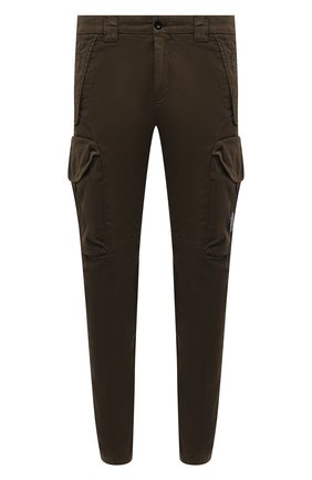 Мужские хлопковые брюки-карго C.P. COMPANY хаки цвета, арт. 10CMPA152A-005694G | Фото 1 (Материал внешний: Хлопок; Силуэт М (брюки): Карго; Случай: Повседневный; Длина (брюки, джинсы): Стандартные; Стили: Гранж)