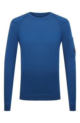 Мужской хлопковый джемпер C.P. COMPANY синего цвета по цене 23500 руб., арт. 10CMKN146A-004037A | Фото 1 Мужской хлопковый джемпер C.P. COMPANY синего цвета, арт. 10CMKN146A-004037A | Фото 1