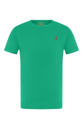 Мужская хлопковая футболка POLO RALPH LAUREN зеленого цвета по цене 6545 руб., арт. 710671438 | Фото 1 Мужская хлопковая футболка POLO RALPH LAUREN зеленого цвета, арт. 710671438 | Фото 1 (Рукава: Короткие; Принт: Без принта; Стили: Кэжуэл; Длина (для топов): Стандартные; Материал внешний: Хлопок)
