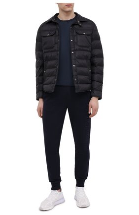 Мужские хлопковые джоггеры MONCLER темно-синего цвета по цене 40400 руб., арт. G1-091-8H730-10-809KR | Фото 2 Мужские хлопковые джоггеры MONCLER темно-синего цвета, арт. G1-091-8H730-10-809KR | Фото 2