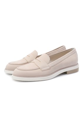 Женские кожаные лоферы SANTONI бежевого цвета по цене 41250 руб., арт. WUUM59352G0MTNUXE21 | Фото 1 Женские кожаные лоферы SANTONI бежевого цвета, арт. WUUM59352G0MTNUXE21 | Фото 1