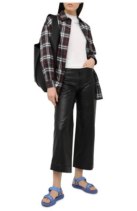 Женские текстильные сандалии OFF-WHITE синего цвета по цене 41300 руб., арт. 0WIH007R21FAB0014500 | Фото 2 Женские текстильные сандалии OFF-WHITE синего цвета, арт. 0WIH007R21FAB0014500 | Фото 2