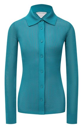 Женский кардиган BOTTEGA VENETA бирюзового цвета по цене 105000 руб., арт. 648977/V0BN0 | Фото 1 Женский кардиган BOTTEGA VENETA бирюзового цвета, арт. 648977/V0BN0 | Фото 1