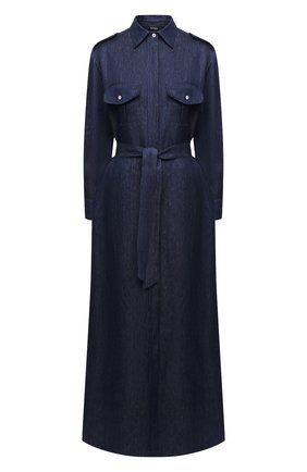Женское льняное платье KITON синего цвета по цене 146000 руб., арт. D47321K09T40 | Фото 1 Женское льняное платье KITON синего цвета, арт. D47321K09T40 | Фото 1