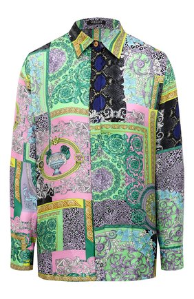 Женская шелковая рубашка VERSACE разноцветного цвета по цене 104000 руб., арт. A82662/1F00456 | Фото 1 Женская шелковая рубашка VERSACE разноцветного цвета, арт. A82662/1F00456 | Фото 1