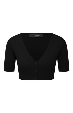 Женский шерстяной кардиган VERSACE черного цвета по цене 51700 руб., арт. A88423/A237513 | Фото 1 Женский шерстяной кардиган VERSACE черного цвета, арт. A88423/A237513 | Фото 1
