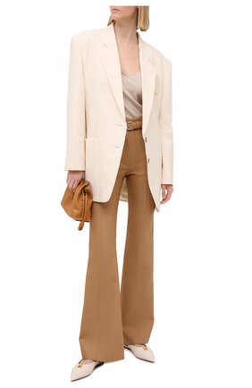 Женские брюки из шерсти и шелка PROENZA SCHOULER бежевого цвета по цене 109500 руб., арт. R2116008-AW112 | Фото 2 Женские брюки из шерсти и шелка PROENZA SCHOULER бежевого цвета, арт. R2116008-AW112 | Фото 2