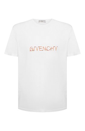 Мужская хлопковая футболка GIVENCHY белого цвета по цене 46700 руб., арт. BM710N3002 | Фото 1 Мужская хлопковая футболка GIVENCHY белого цвета, арт. BM710N3002 | Фото 1