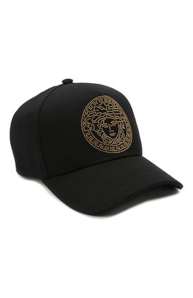Мужской хлопковая бейсболка VERSACE черного цвета по цене 30850 руб., арт. ICAP004/A236101 | Фото 1 Мужской хлопковая бейсболка VERSACE черного цвета, арт. ICAP004/A236101 | Фото 1