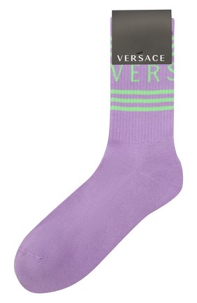 Мужские хлопковые носки VERSACE фиолетового цвета по цене 7515 руб., арт. ICZ0003/IK0203 | Фото 1 Мужские хлопковые носки VERSACE фиолетового цвета, арт. ICZ0003/IK0203 | Фото 1