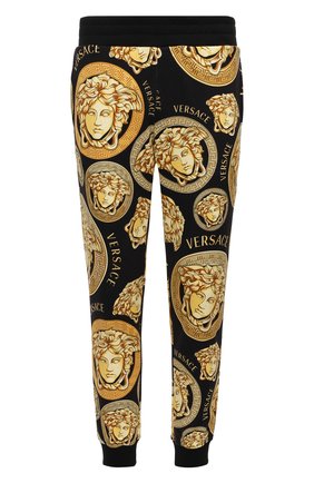 Мужские хлопковые джоггеры VERSACE золотого цвета по цене 73600 руб., арт. A88739/1F00721 | Фото 1 Мужские хлопковые джоггеры VERSACE золотого цвета, арт. A88739/1F00721 | Фото 1
