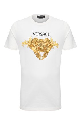 Мужская хлопковая футболка VERSACE белого цвета по цене 37050 руб., арт. A88444/A237441 | Фото 1 Мужская хлопковая футболка VERSACE белого цвета, арт. A88444/A237441 | Фото 1