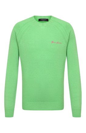 Мужской кашемировый свитер VERSACE зеленого цвета по цене 94600 руб., арт. A88199/A237529 | Фото 1 Мужской кашемировый свитер VERSACE зеленого цвета, арт. A88199/A237529 | Фото 1