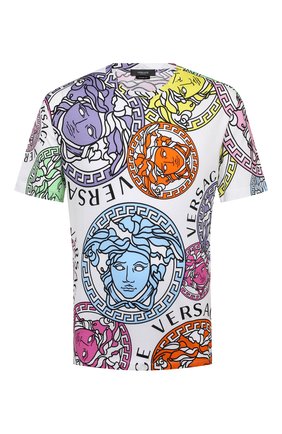 Мужская хлопковая футболка VERSACE разноцветного цвета по цене 52350 руб., арт. A76113/1F00404 | Фото 1 Мужская хлопковая футболка VERSACE разноцветного цвета, арт. A76113/1F00404 | Фото 1