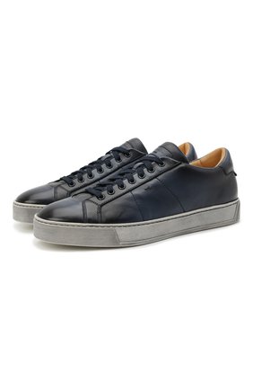 Мужские кожаные кеды SANTONI темно-синего цвета по цене 39950 руб., арт. MBGL20850SP0MG00U38 | Фото 1 Мужские кожаные кеды SANTONI темно-синего цвета, арт. MBGL20850SP0MG00U38 | Фото 1