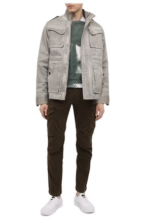 Мужские кожаные кеды STONE ISLAND белого цвета по цене 37400 руб., арт. 7415S0149 | Фото 2 Мужские кожаные кеды STONE ISLAND белого цвета, арт. 7415S0149 | Фото 2
