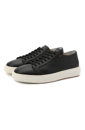 Мужские кожаные кеды SANTONI черного цвета по цене 35650 руб., арт. MBCD21430BARCMMDN01 | Фото 1 Мужские кожаные кеды SANTONI черного цвета, арт. MBCD21430BARCMMDN01 | Фото 1