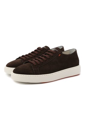 Мужские замшевые кеды SANTONI темно-коричневого цвета по цене 37200 руб., арт. MBCD21430BARCCURT55 | Фото 1 Мужские замшевые кеды SANTONI темно-коричневого цвета, арт. MBCD21430BARCCURT55 | Фото 1 (Материал внутренний: Натуральная кожа; Подошва: Массивная; Материал внешний: Замша)