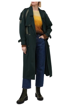 Женские кожаные ботинки KENZO хаки цвета по цене 33600 руб., арт. FA62BT340L62 | Фото 2 Женские кожаные ботинки KENZO хаки цвета, арт. FA62BT340L62 | Фото 2