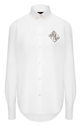 Женская хлопковая рубашка POLO RALPH LAUREN белого цвета по цене 16250 руб., арт. 211780688 | Фото 1 Женская хлопковая рубашка POLO RALPH LAUREN белого цвета, арт. 211780688 | Фото 1