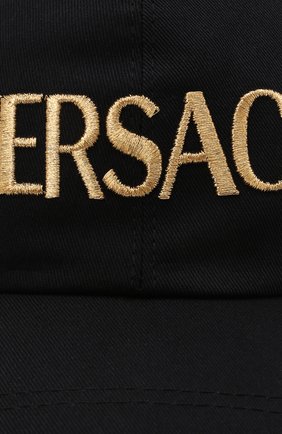 Женская хлопковая бейсболка VERSACE черного цвета по цене 27900 руб., арт. ICAP006/A234764 | Фото 3 Женская хлопковая бейсболка VERSACE черного цвета, арт. ICAP006/A234764 | Фото 3