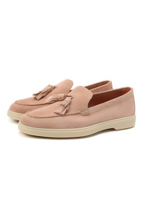 Женские замшевые лоферы SANTONI бежевого цвета по цене 41250 руб., арт. WUYA58744TISNPYLP20 | Фото 1 Женские замшевые лоферы SANTONI бежевого цвета, арт. WUYA58744TISNPYLP20 | Фото 1
