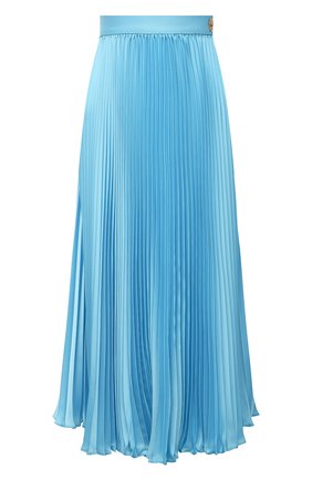Женская плиссированная юбка VERSACE голубого цвета, арт. A88378/1F00448 | Фото 1 (Материал внешний: Синтетический материал; Длина Ж (юбки, платья, шорты): Миди; Стили: Романтичный; Женское Кросс-КТ: юбка-плиссе, Юбка-одежда)