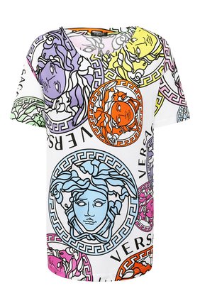 Женская хлопковая футболка VERSACE разноцветного цвета по цене 42050 руб., арт. A88532/1F00404 | Фото 1 Женская хлопковая футболка VERSACE разноцветного цвета, арт. A88532/1F00404 | Фото 1