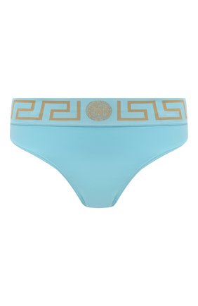 Женский плавки-бикини VERSACE голубого цвета по цене 14200 руб., арт. ABD01093/A232185 | Фото 1 Женский плавки-бикини VERSACE голубого цвета, арт. ABD01093/A232185 | Фото 1
