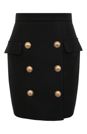 Женская хлопковая юбка BALMAIN черного цвета по цене 95050 руб., арт. VF14004/C208 | Фото 1 Женская хлопковая юбка BALMAIN черного цвета, арт. VF14004/C208 | Фото 1