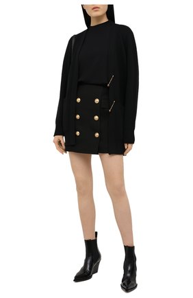 Женская хлопковая юбка BALMAIN черного цвета по цене 95050 руб., арт. VF14004/C208 | Фото 2 Женская хлопковая юбка BALMAIN черного цвета, арт. VF14004/C208 | Фото 2
