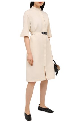 Женское платье из вискозы и шелка JIL SANDER кремвого цвета по цене 212500 руб., арт. JSPS501426-WS390300 | Фото 2 Женское платье из вискозы и шелка JIL SANDER кремвого цвета, арт. JSPS501426-WS390300 | Фото 2