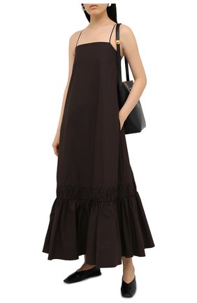 Женское хлопковое платье JIL SANDER коричневого цвета по цене 199500 руб., арт. JSPS500406-WS245100 | Фото 2 Женское хлопковое платье JIL SANDER коричневого цвета, арт. JSPS500406-WS245100 | Фото 2