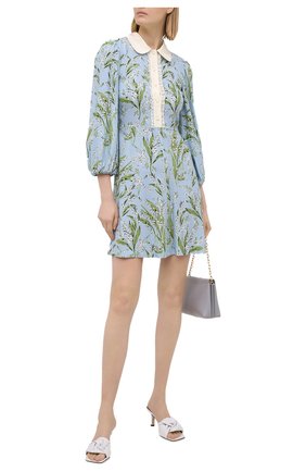 Женское платье из вискозы REDVALENTINO голубого цвета по цене 57800 руб., арт. VR3VAW15/5MQ | Фото 2 Женское платье из вискозы REDVALENTINO голубого цвета, арт. VR3VAW15/5MQ | Фото 2