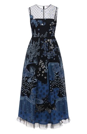 Женское платье REDVALENTINO голубого цвета по цене 115500 руб., арт. VR3VA17E/5QM | Фото 1 Женское платье REDVALENTINO голубого цвета, арт. VR3VA17E/5QM | Фото 1