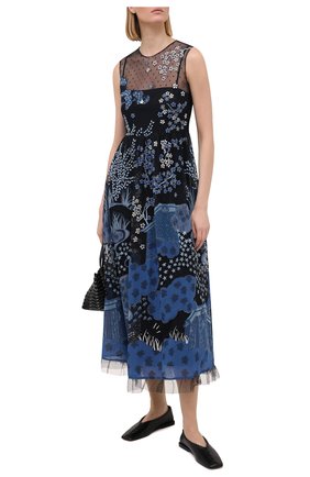 Женское платье REDVALENTINO голубого цвета по цене 115500 руб., арт. VR3VA17E/5QM | Фото 2 Женское платье REDVALENTINO голубого цвета, арт. VR3VA17E/5QM | Фото 2