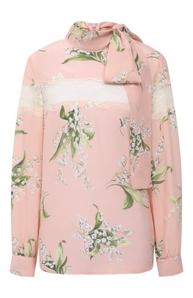 Женская шелковая блузка REDVALENTINO розового цвета по цене 57800 руб., арт. VR3ABF25/5M3 | Фото 1 Женская шелковая блузка REDVALENTINO розового цвета, арт. VR3ABF25/5M3 | Фото 1